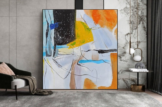 Handcrafted Abstract Painting, Modern Wall Art for Home Decor AB0015C