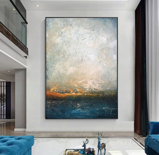 Handcrafted Abstract Painting, Modern Wall Art for Home Decor AB0017A