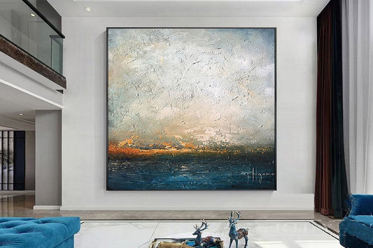 Handcrafted Abstract Painting, Modern Wall Art for Home Decor AB0017C