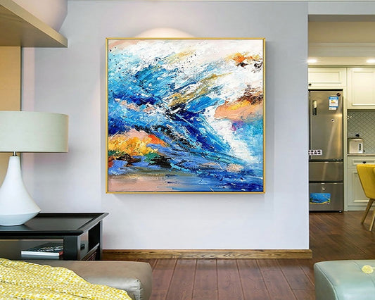 Handcrafted Abstract Painting, Modern Wall Art for Home Decor AB0021C