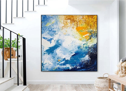 Handcrafted Abstract Painting, Modern Wall Art for Home Decor AB0022C