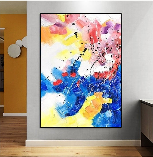 Handcrafted Abstract Painting, Modern Wall Art for Home Decor AB0023A