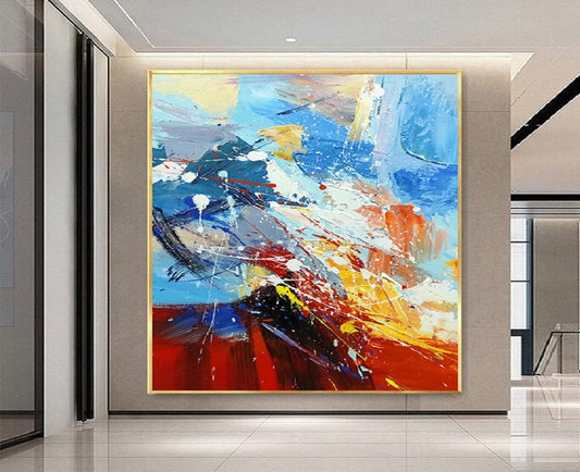 Handcrafted Abstract Painting, Modern Wall Art for Home Decor AB0026C