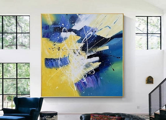 Handcrafted Abstract Painting, Modern Wall Art for Home Decor AB0027C