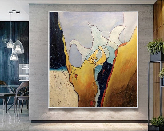 Handcrafted Abstract Painting, Modern Wall Art for Home Decor AB0033C