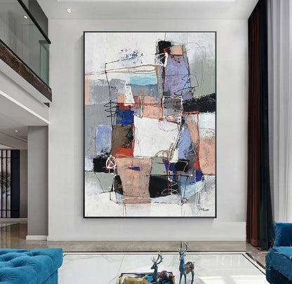 Handcrafted Abstract Painting Fine Wall Art For Homedecor AB0054A