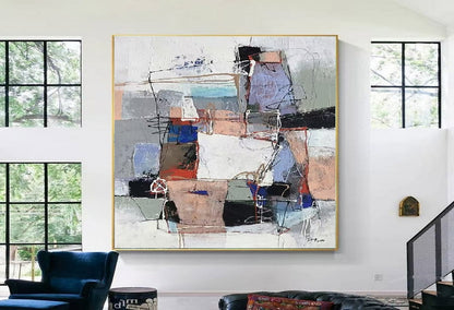 Handcrafted Abstract Painting, Modern Wall Art for Home Decor AB0054C