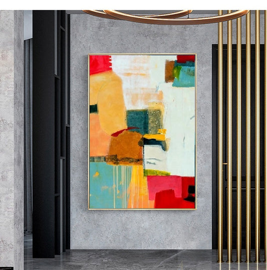 Handcrafted Abstract Painting, Modern Wall Art for Home Decor AB0059A