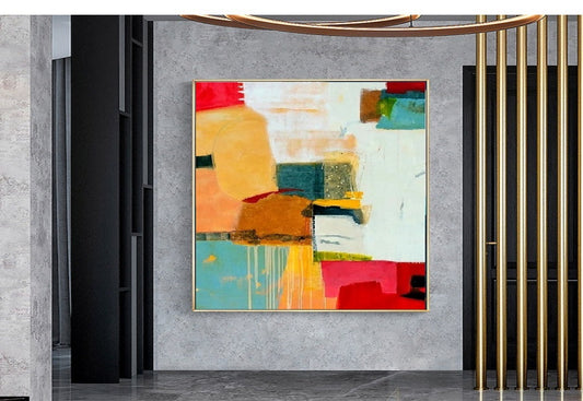 Handcrafted Abstract Painting, Modern Wall Art for Home Decor AB0059C