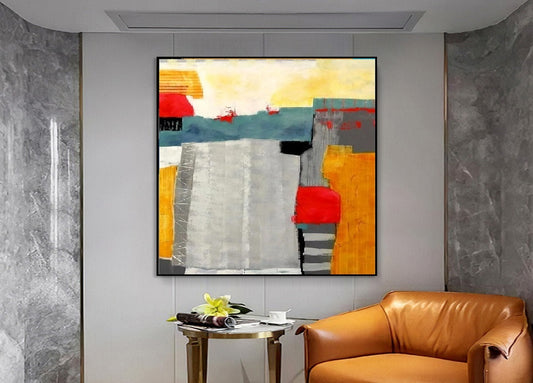 Handcrafted Abstract Painting, Modern Wall Art for Home Decor AB0061C