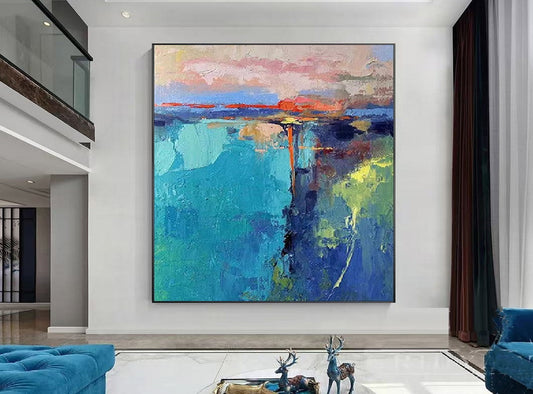 Handcrafted Abstract Painting, Modern Wall Art for Home Decor AB0067C