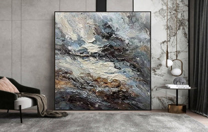 Handcrafted Abstract Painting, Modern Wall Art for Home Decor AB0079C