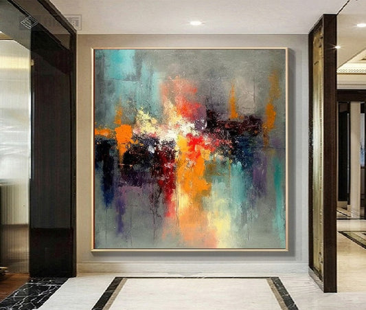Handcrafted Abstract Painting, Modern Wall Art for Home Decor AB0088C
