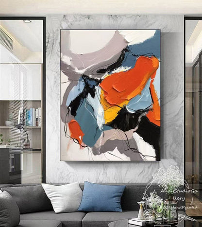 Handcrafted Abstract Painting modern wall Art For Home Decor