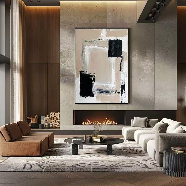 Handcrafted Abstract Painting, Modern Wall Art for Home Decor AB1117