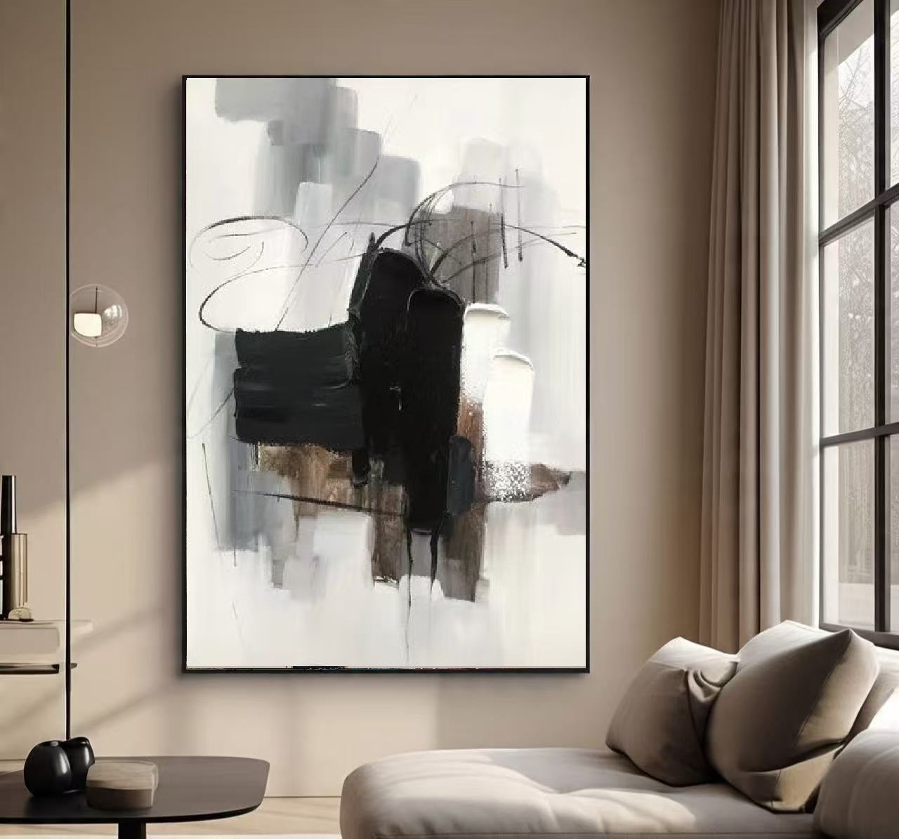 Handcrafted Abstract Painting, Modern Wall Art for Home Decor AB1120