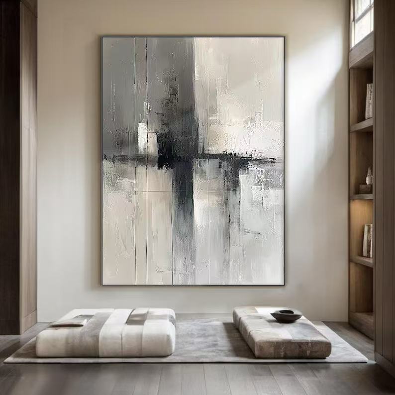 Handcrafted Abstract Painting, Modern Wall Art for Home Decor AB1121