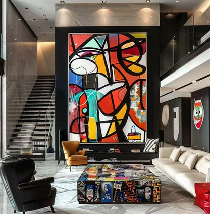 Handcrafted Abstract Painting, Modern Wall Art for Home Decor AB1124