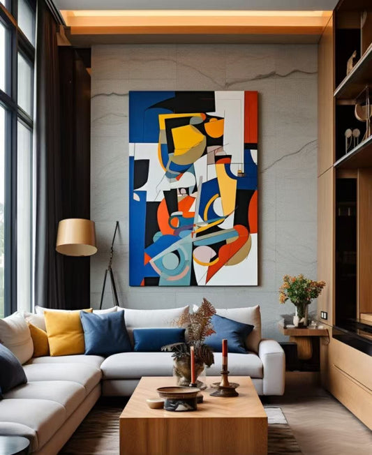 Handcrafted Abstract Painting, Modern Wall Art for Home Decor AB1127