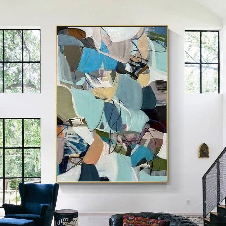 Handcrafted Abstract Painting, Modern Wall Art for Home Decor AB1128A