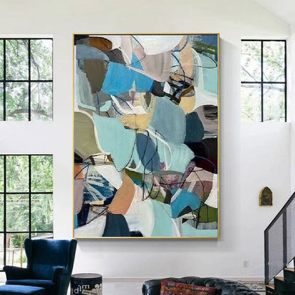 Handcrafted Abstract Painting, Modern Wall Art for Home Decor AB1128A