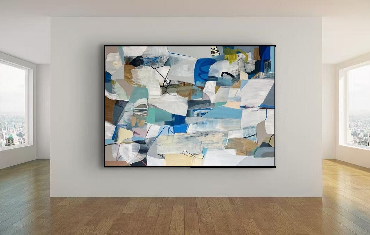 Handcrafted Abstract Painting, Modern Wall Art for Home Decor AB1128B