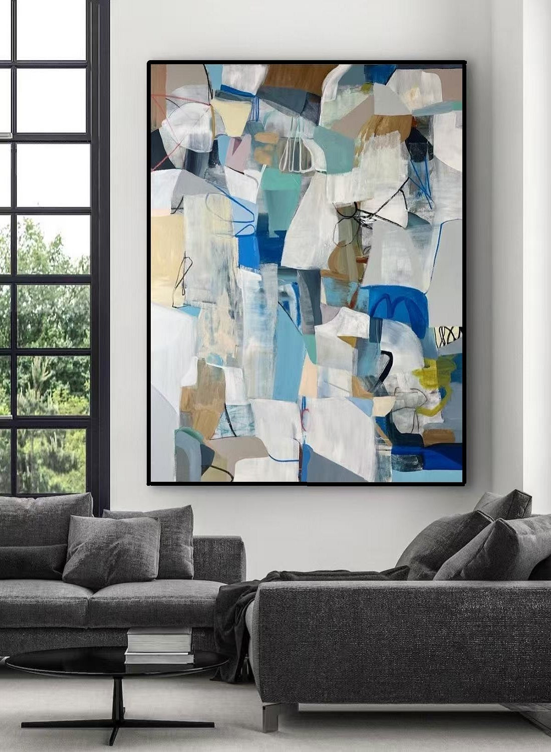 Handcrafted Abstract Painting, Modern Wall Art for Home Decor AB1128B