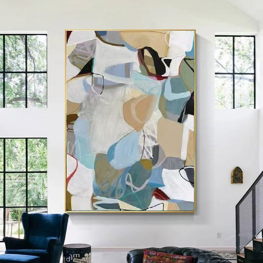 Handcrafted Abstract Painting, Modern Wall Art for Home Decor AB1128C