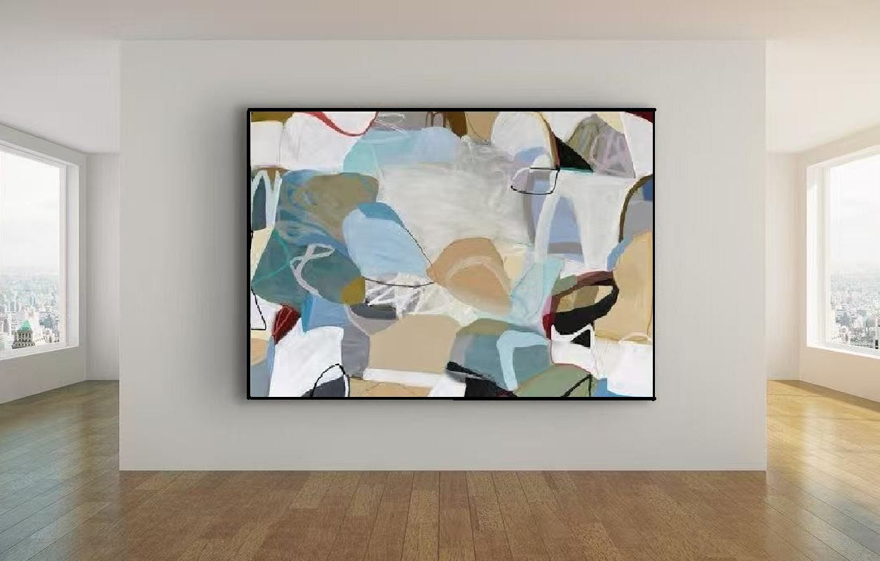 Handcrafted Abstract Painting, Modern Wall Art for Home Decor AB1128C