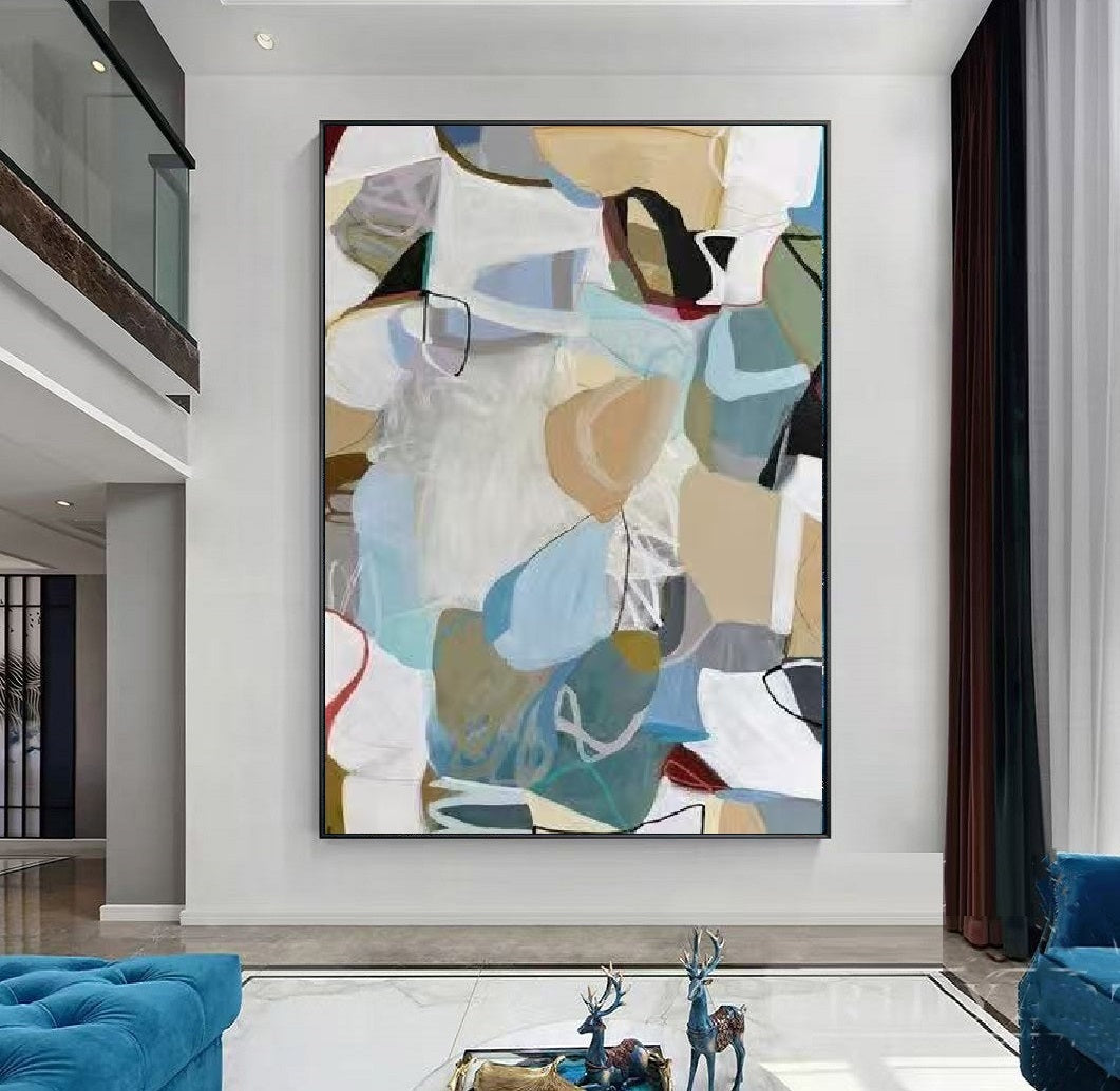 Handcrafted Abstract Painting, Modern Wall Art for Home Decor AB1128C