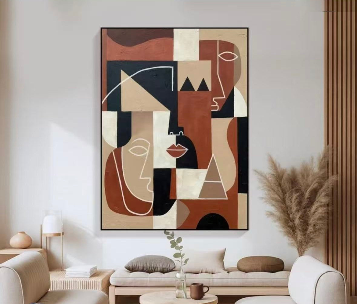 Handcrafted Abstract Painting, Modern Wall Art for Home Decor AB1131