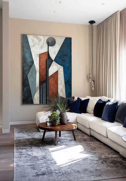 Handcrafted Abstract Painting, Modern Wall Art for Home Decor AB1132