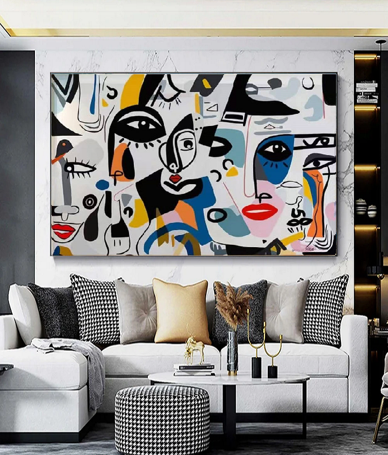 Handcrafted Abstract Painting, Modern Wall Art for Home Decor AB1134