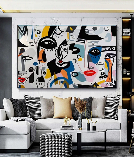 Handcrafted Abstract Painting, Modern Wall Art for Home Decor AB1134