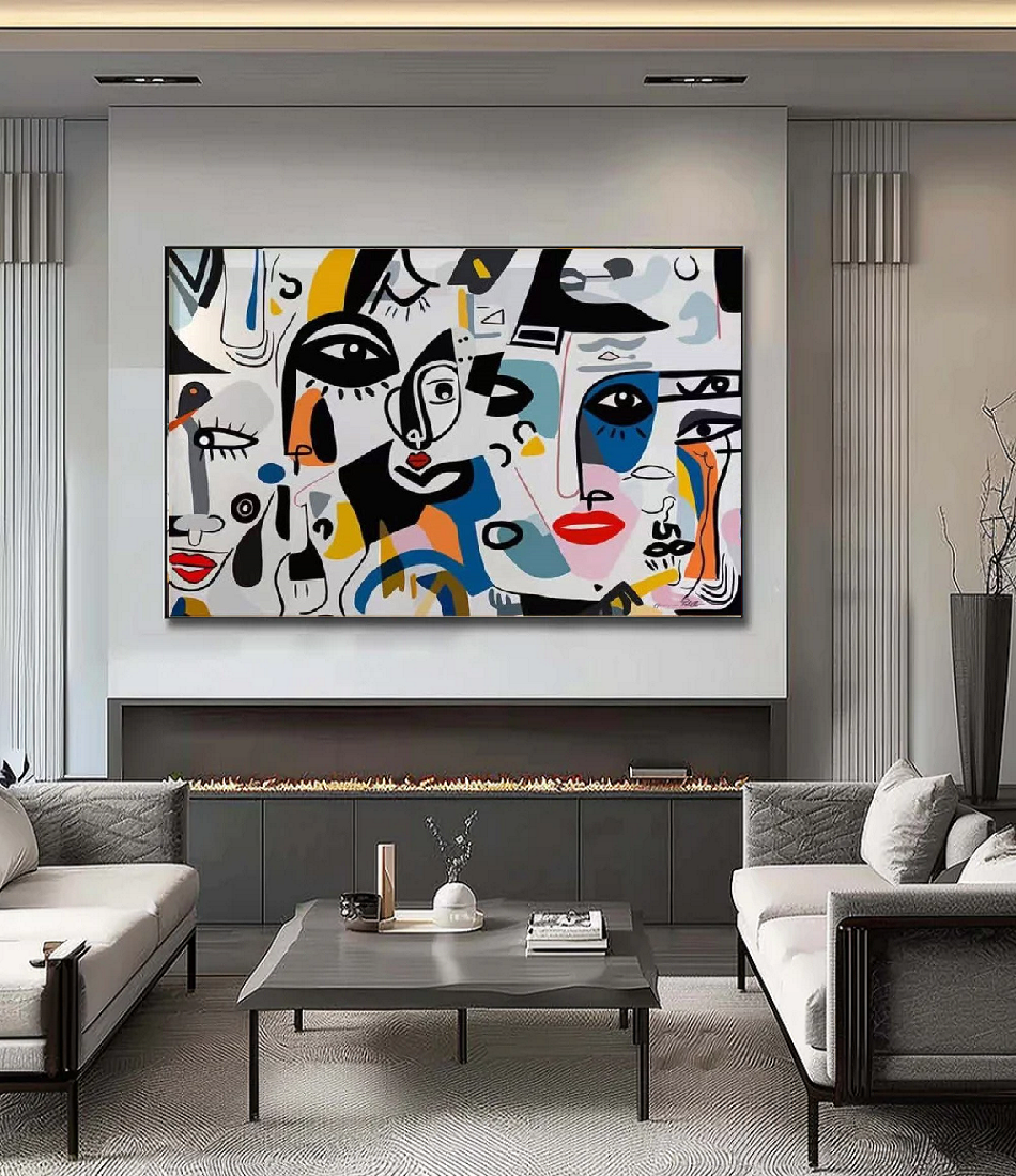 Handcrafted Abstract Painting, Modern Wall Art for Home Decor AB1134