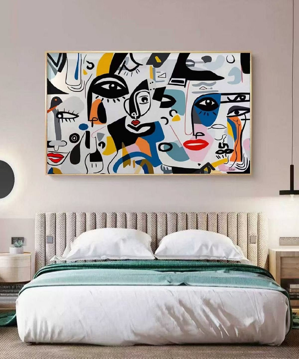 Handcrafted Abstract Painting, Modern Wall Art for Home Decor AB1134
