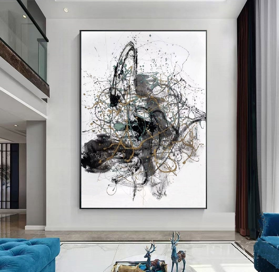 Handcrafted Abstract Painting, Modern Wall Art for Home Decor AB1135