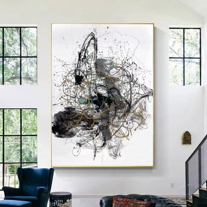 Handcrafted Abstract Painting, Modern Wall Art for Home Decor AB1135