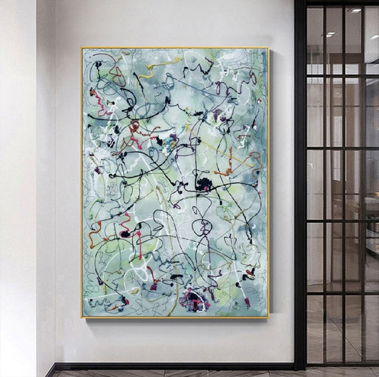 Handcrafted Abstract Painting, Modern Wall Art for Home Decor AB1136