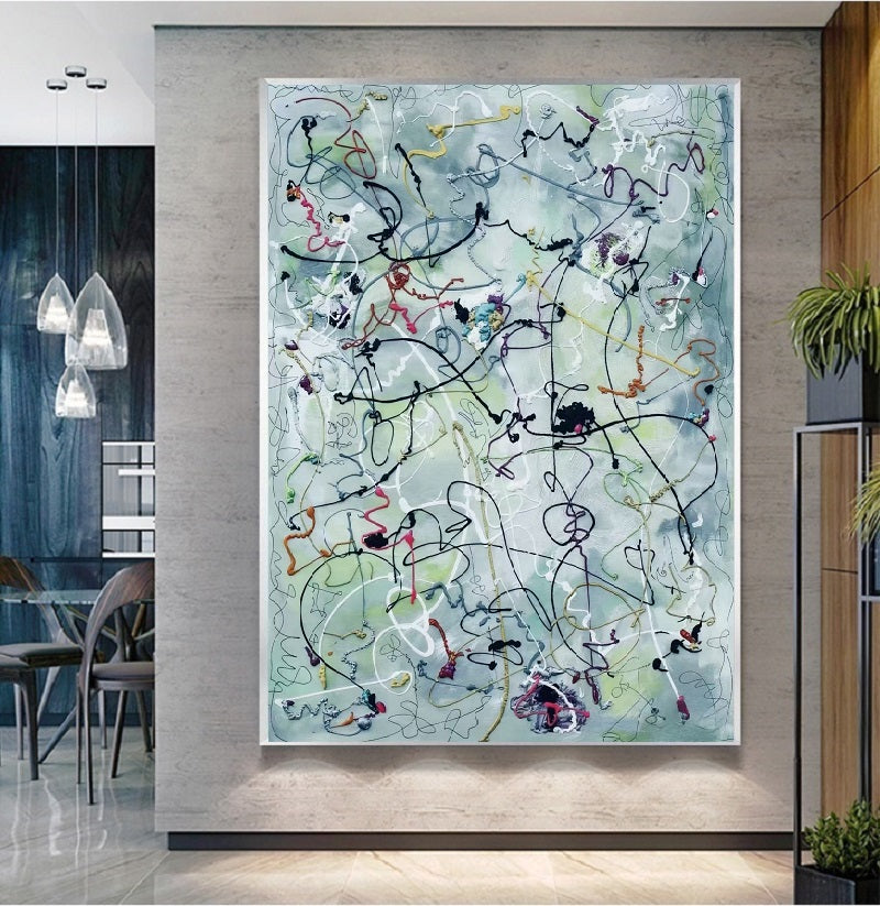 Handcrafted Abstract Painting, Modern Wall Art for Home Decor AB1136