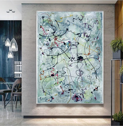 Handcrafted Abstract Painting, Modern Wall Art for Home Decor AB1136