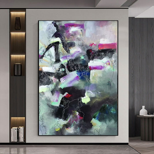 Handcrafted Abstract Painting, Modern Wall Art for Home Decor AB1137A