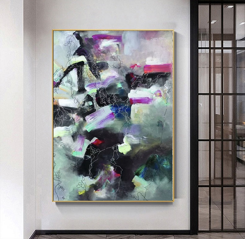 Handcrafted Abstract Painting, Modern Wall Art for Home Decor AB1137A