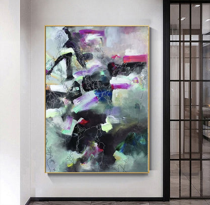 Handcrafted Abstract Painting, Modern Wall Art for Home Decor AB1137A