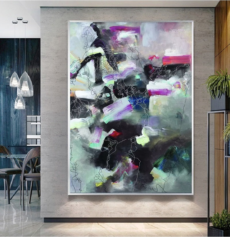 Handcrafted Abstract Painting, Modern Wall Art for Home Decor AB1137A