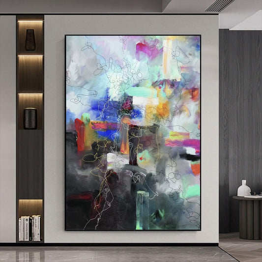 Handcrafted Abstract Painting, Modern Wall Art for Home Decor AB1137B