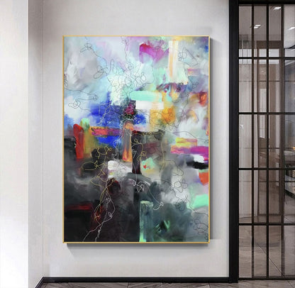 Handcrafted Abstract Painting, Modern Wall Art for Home Decor AB1137B