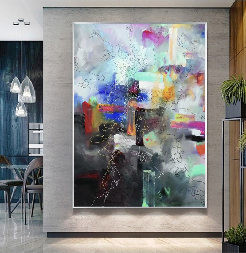 Handcrafted Abstract Painting, Modern Wall Art for Home Decor AB1137B