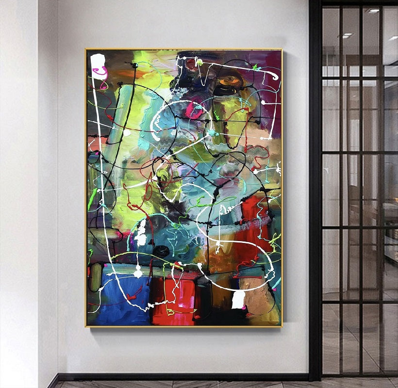 Handcrafted Abstract Painting, Modern Wall Art for Home Decor AB1138A