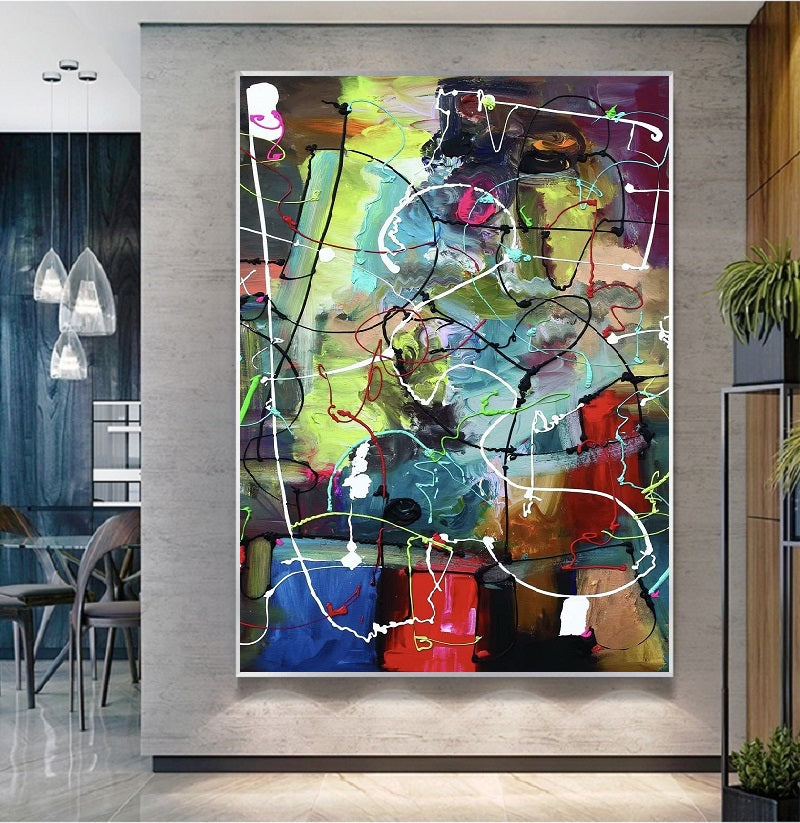 Handcrafted Abstract Painting, Modern Wall Art for Home Decor AB1138A